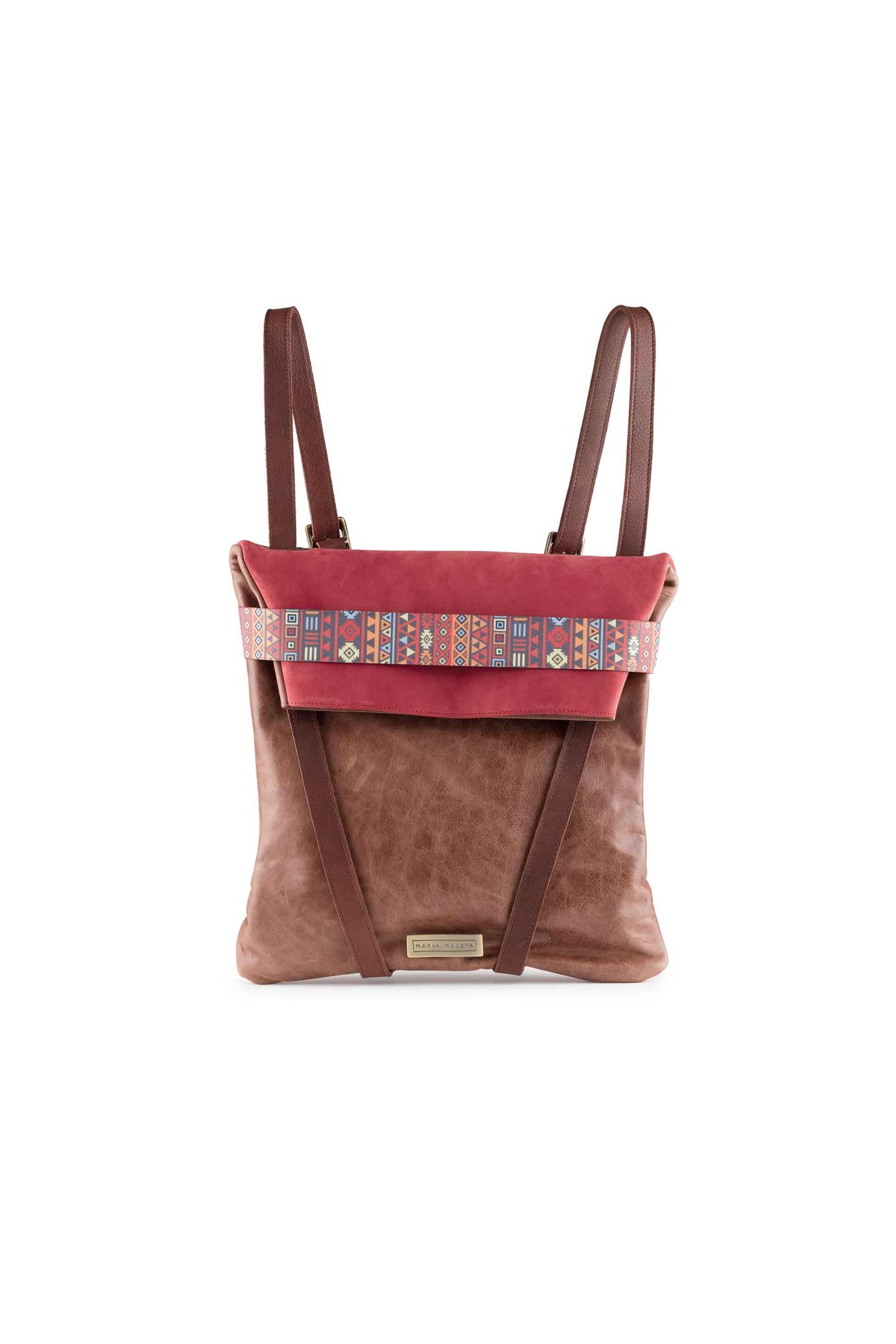 WOMEN-BACKPACK-BROWN-AND-RED-LEATHER.jpg Backpack Casual - Image 1